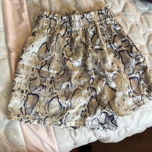 Silky snake print shorts